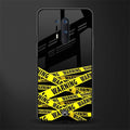 warning tape glass case for oneplus 8 pro image