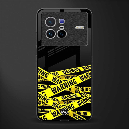 warning tape glass case for vivo x80 image