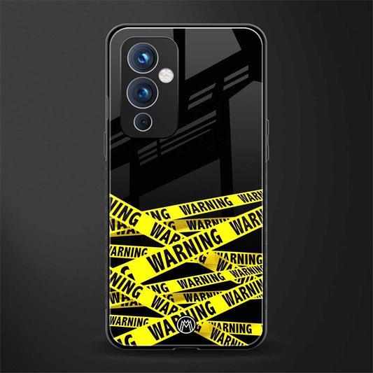 warning tape back phone cover | glass case for oneplus 9