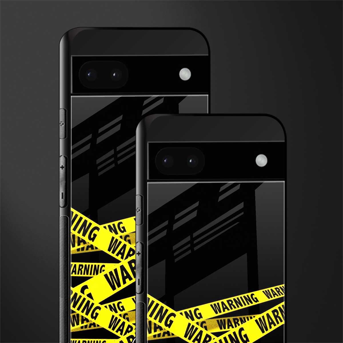 warning tape back phone cover | glass case for google pixel 6a