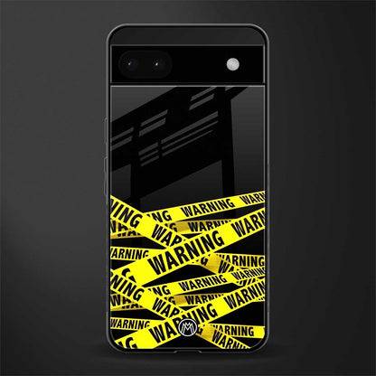 warning tape back phone cover | glass case for google pixel 6a