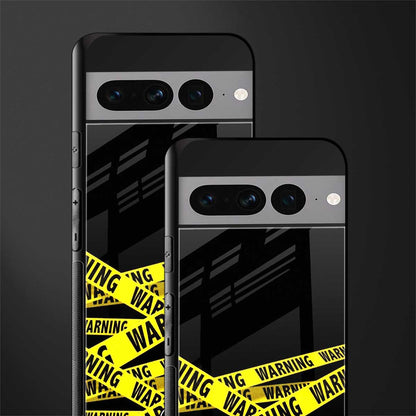 warning tape back phone cover | glass case for google pixel 7 pro