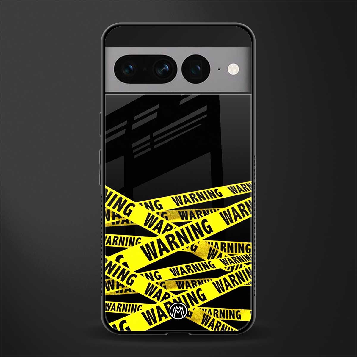 warning tape back phone cover | glass case for google pixel 7 pro