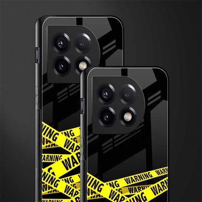 warning tape back phone cover | glass case for oneplus 11