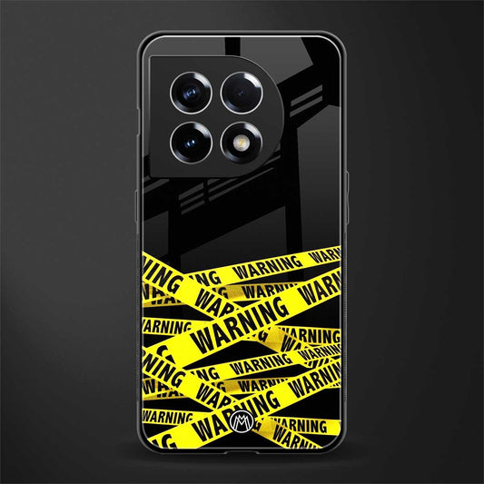 warning tape back phone cover | glass case for oneplus 11