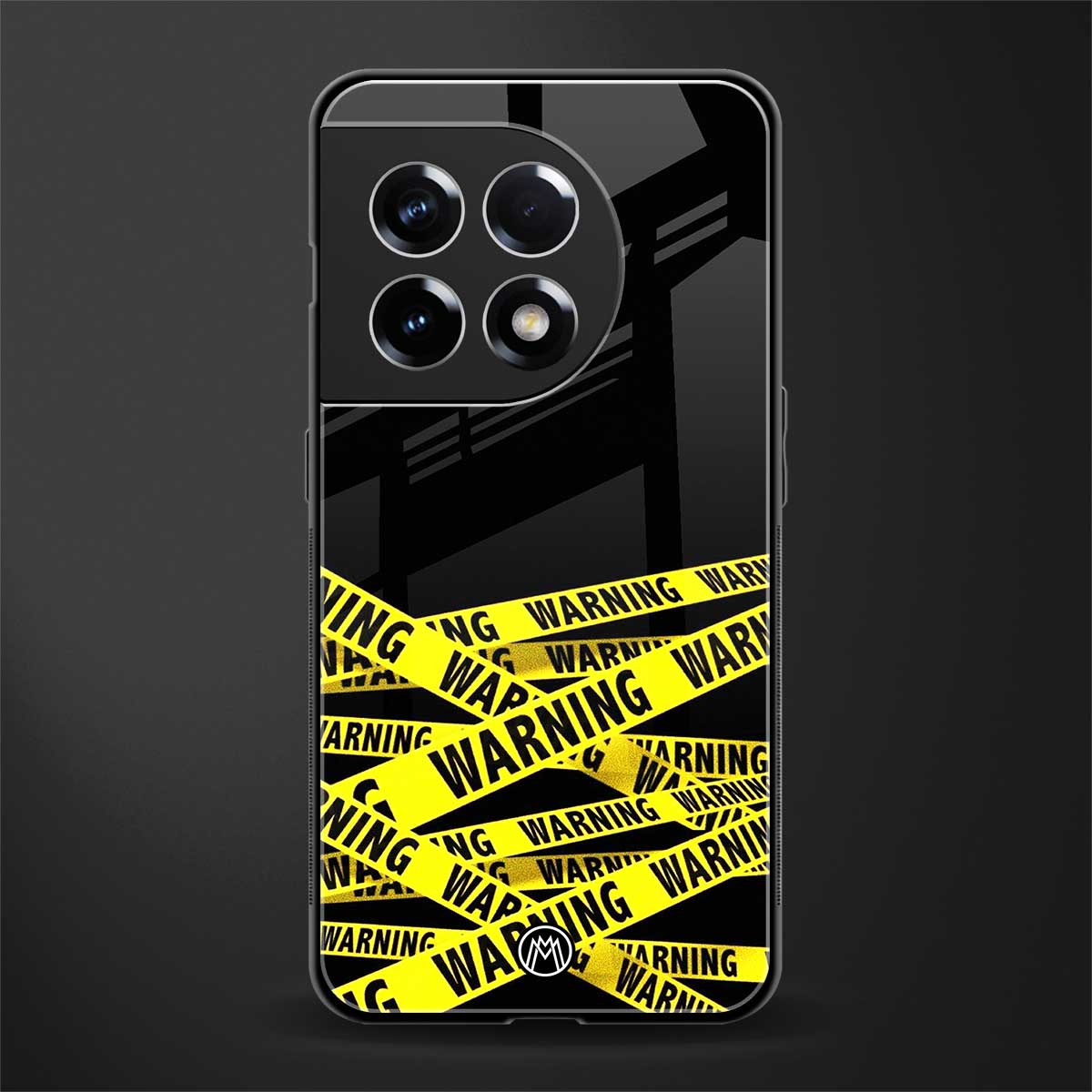 warning tape back phone cover | glass case for oneplus 11r