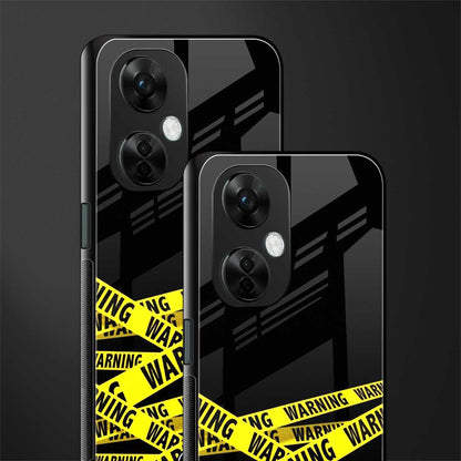 warning tape back phone cover | glass case for oneplus nord ce 3 lite