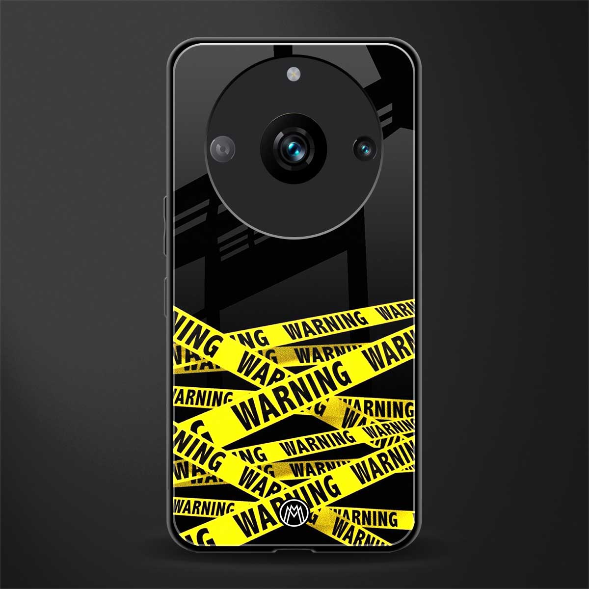 warning tape back phone cover | glass case for realme 11 pro 5g