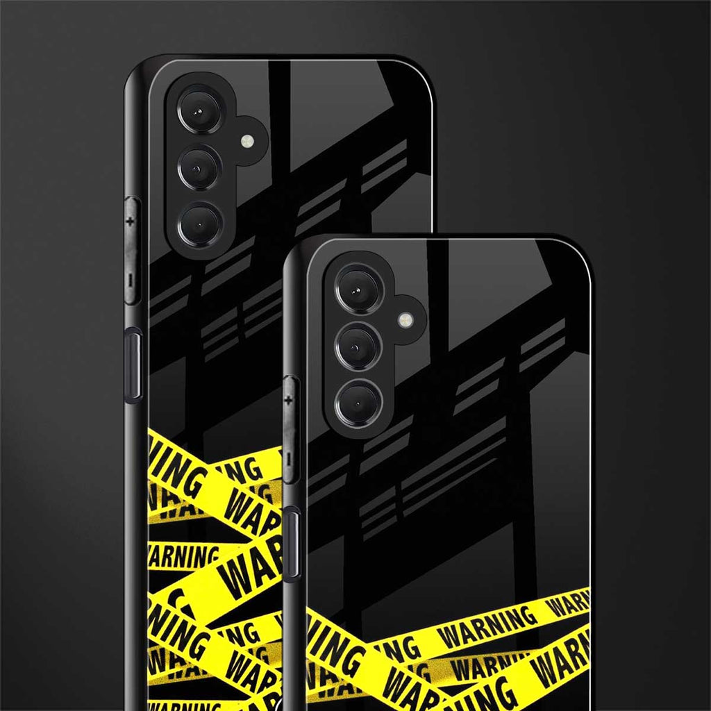warning tape back phone cover | glass case for samsun galaxy a24 4g