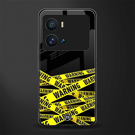 warning tape back phone cover | glass case for iQOO 9 Pro