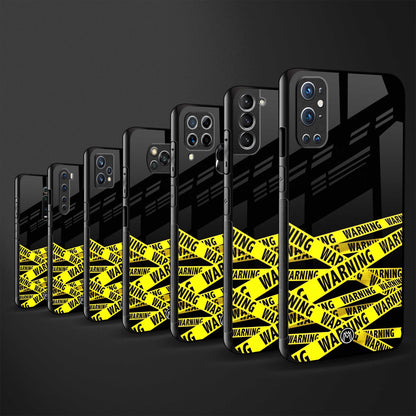 warning tape back phone cover | glass case for vivo y16