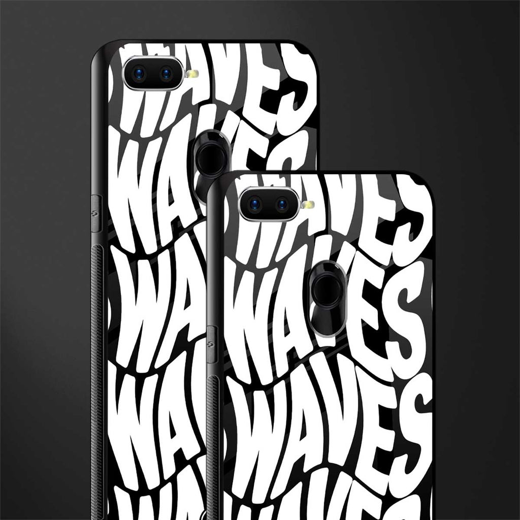 waves glass case for oppo a12 image-2