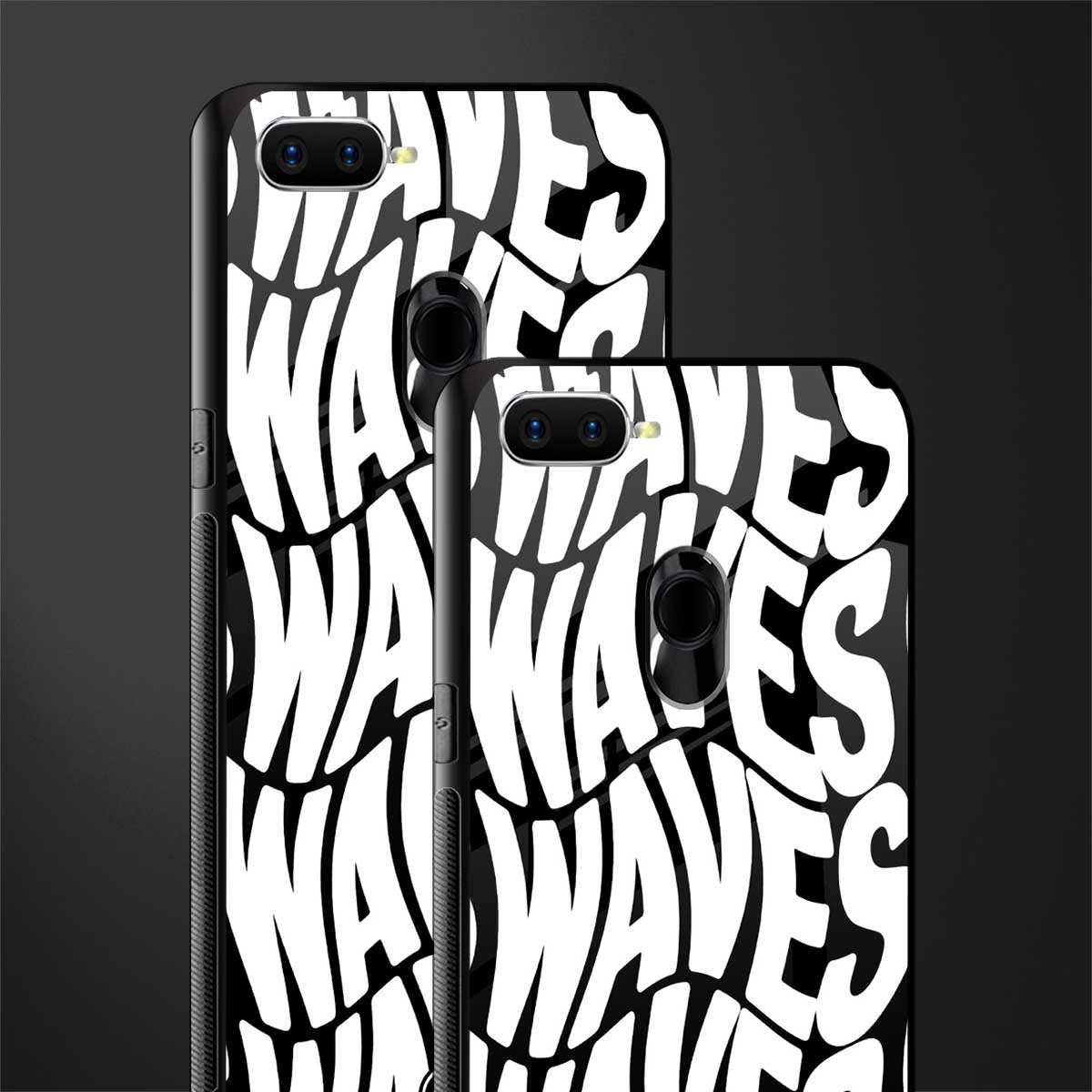 waves glass case for oppo a12 image-2