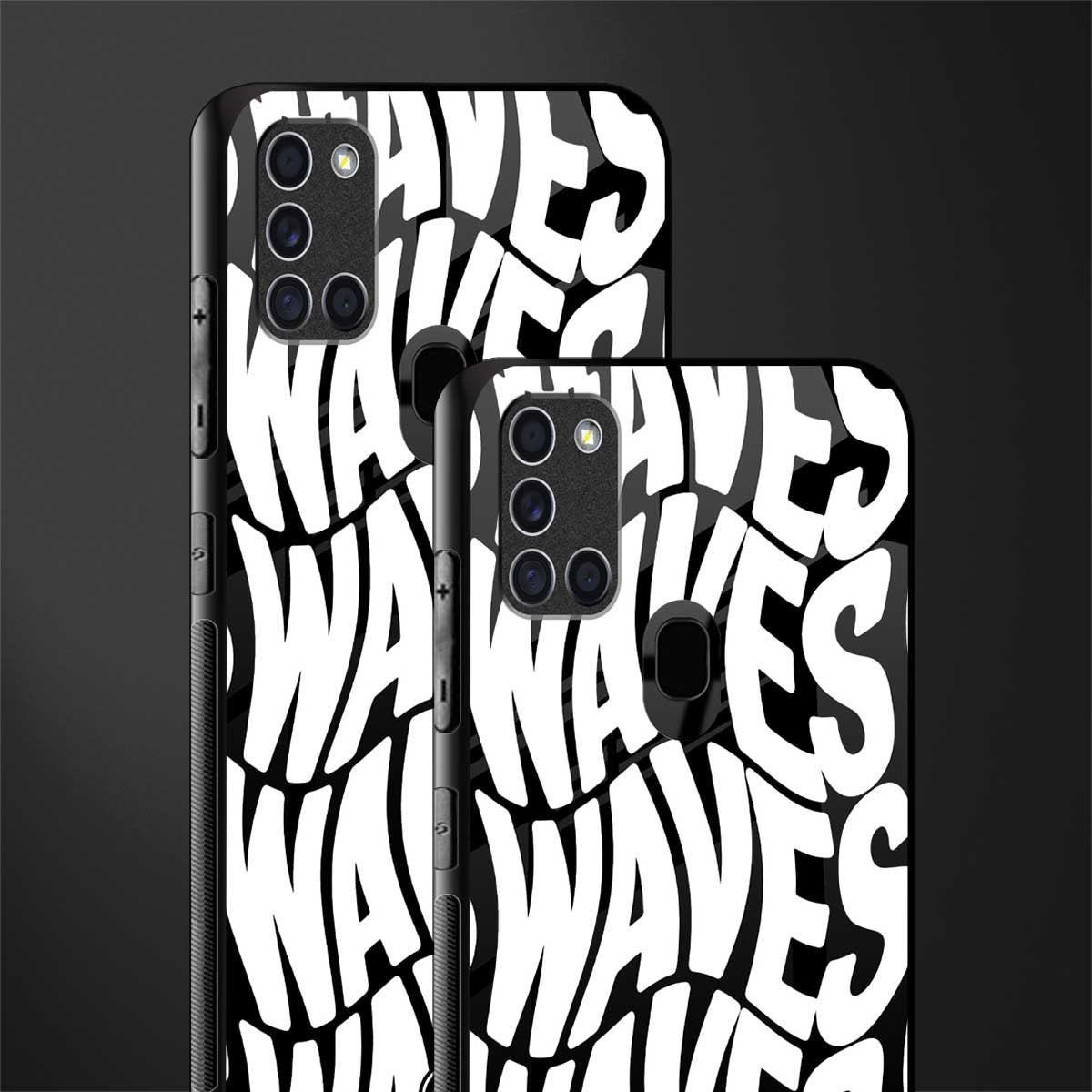 waves glass case for samsung galaxy a21s image-2