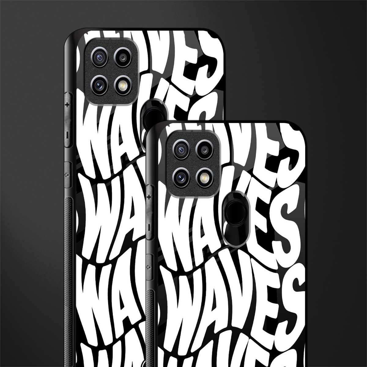 waves glass case for oppo a15s image-2