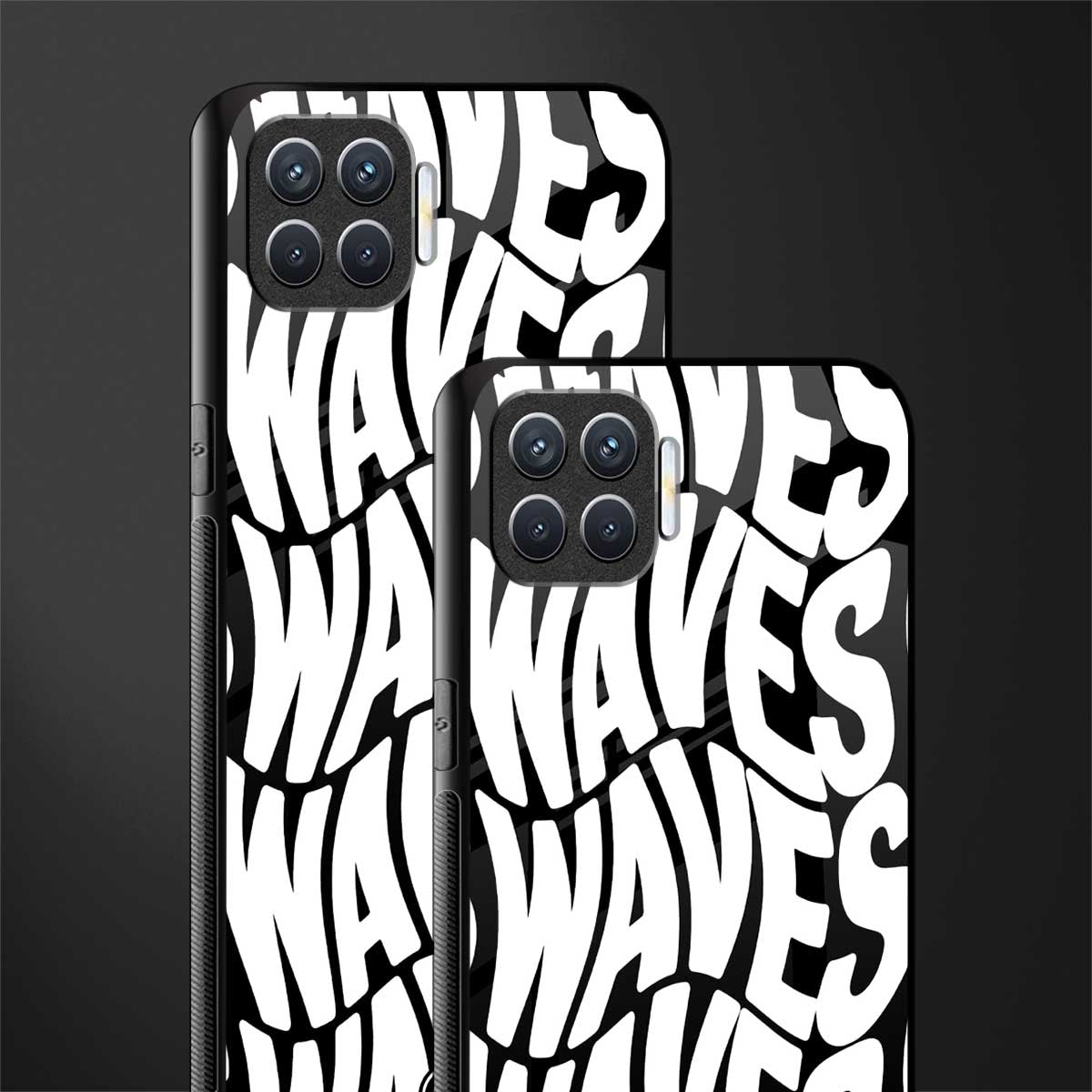 waves glass case for oppo f17 pro image-2