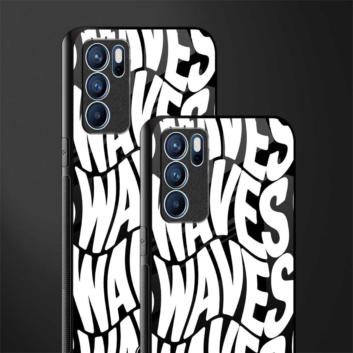 waves glass case for oppo reno6 5g image-2