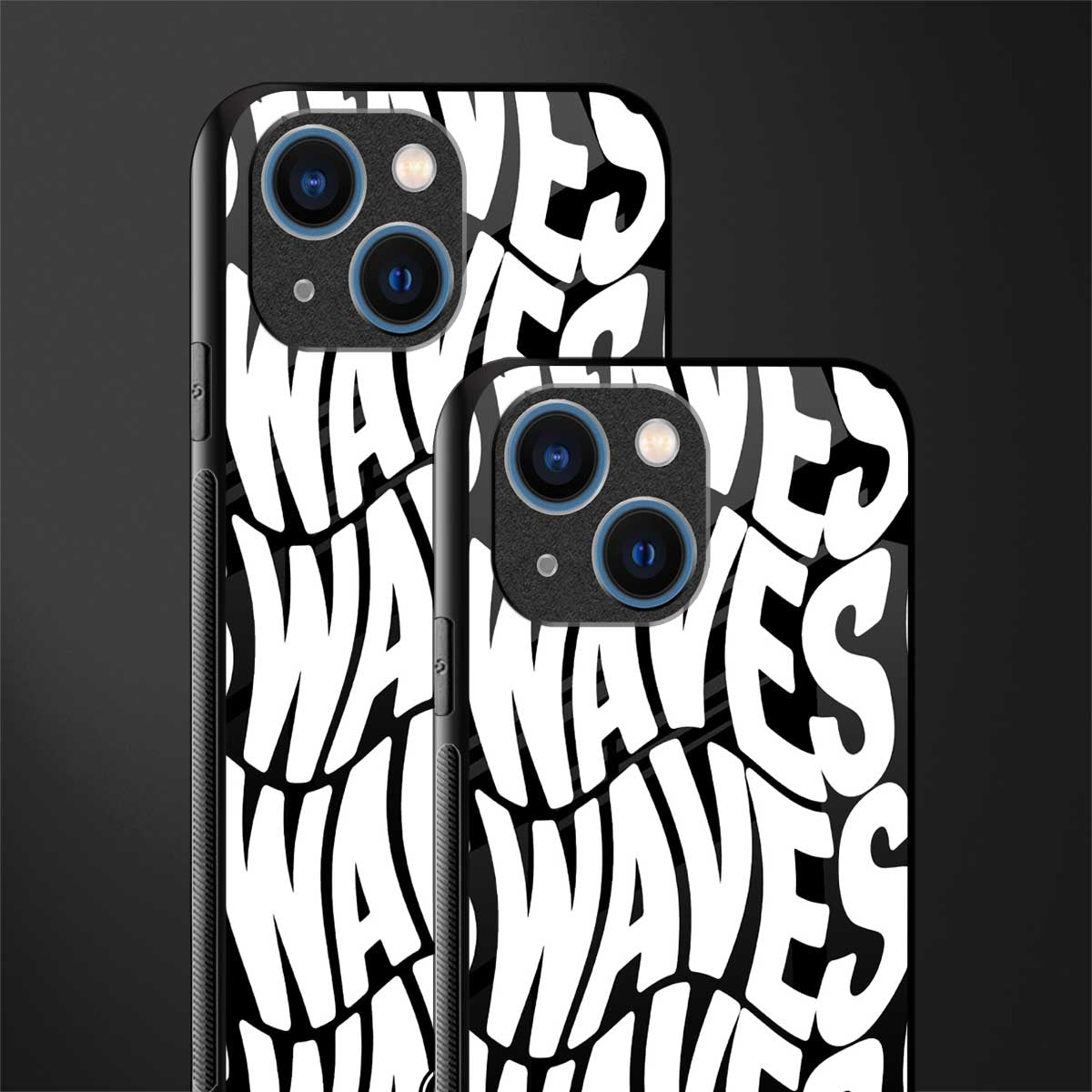 waves glass case for iphone 13 mini image-2