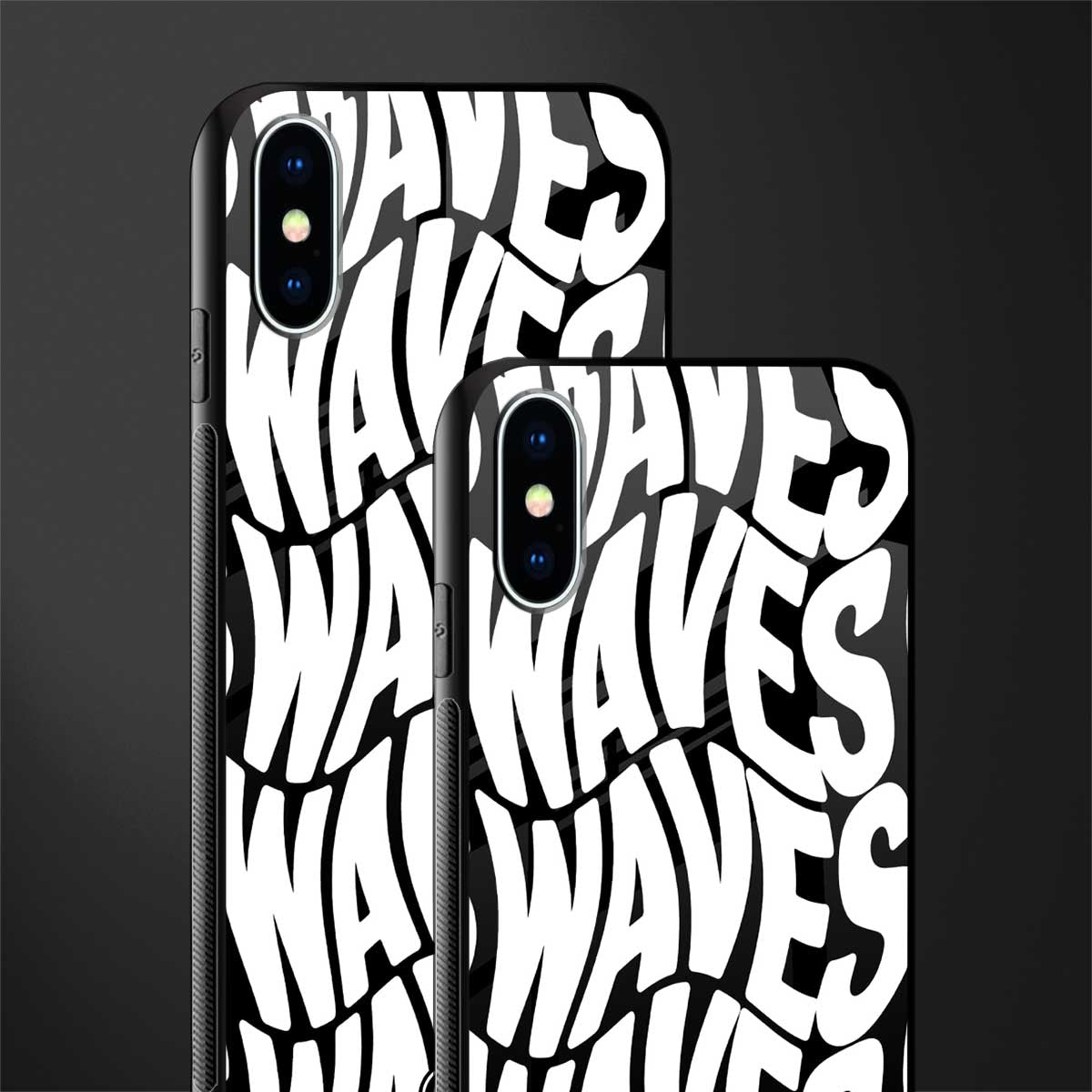 waves glass case for iphone xs image-2