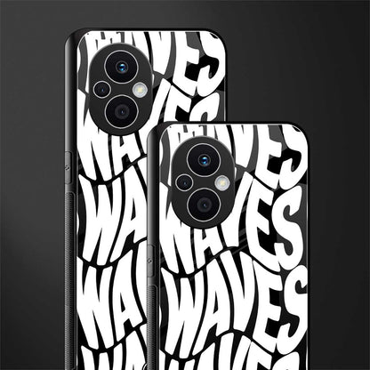 waves back phone cover | glass case for oppo f21 pro 5g