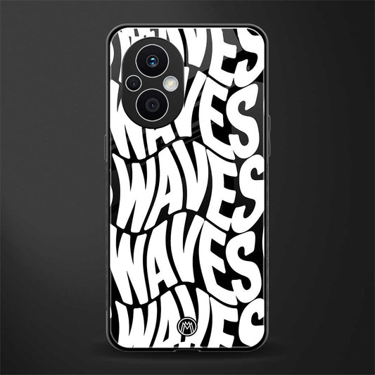 waves back phone cover | glass case for oppo f21 pro 5g