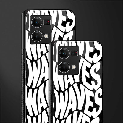 waves back phone cover | glass case for oppo f21 pro 4g