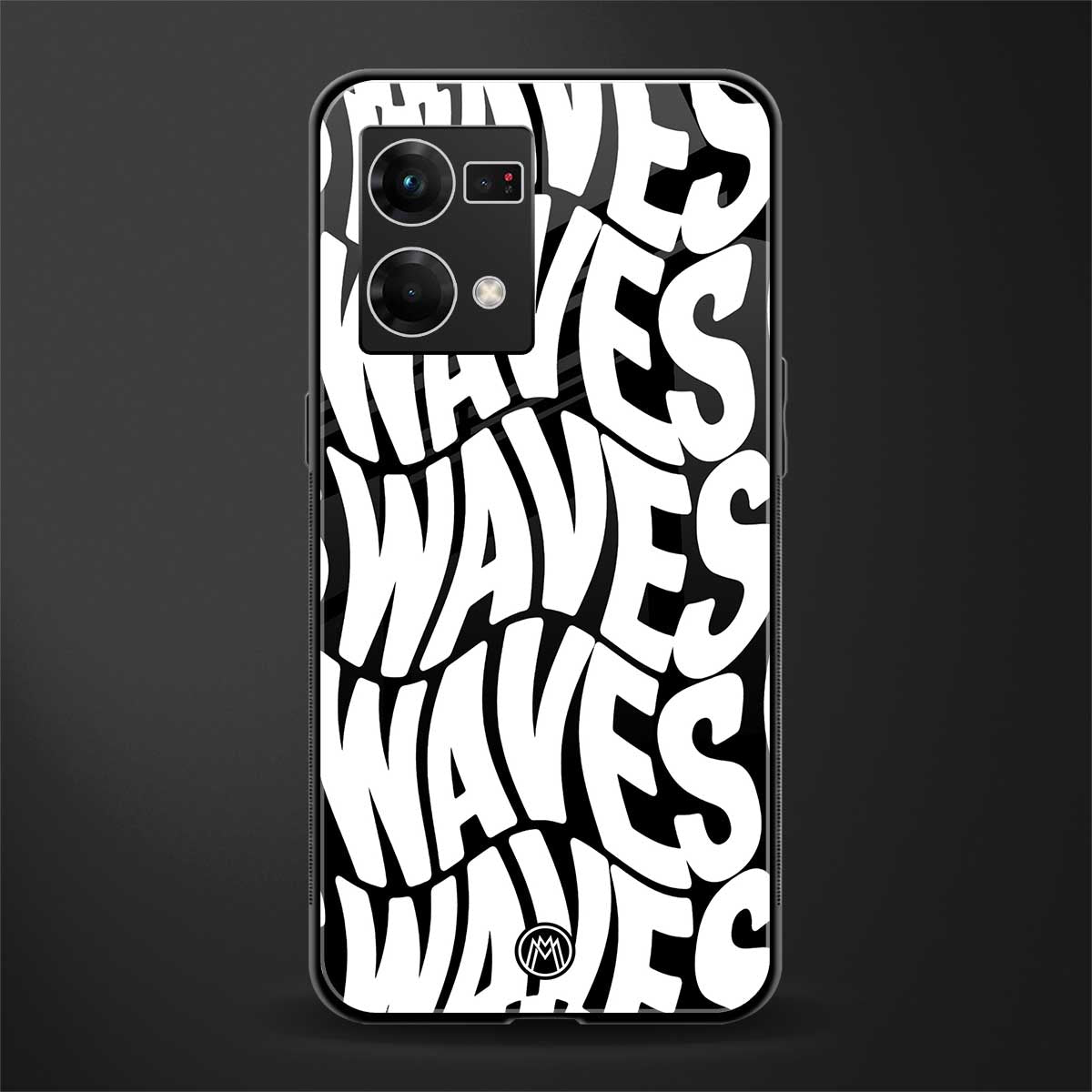 waves back phone cover | glass case for oppo f21 pro 4g