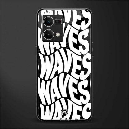 waves back phone cover | glass case for oppo f21 pro 4g