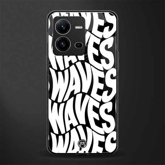 waves back phone cover | glass case for vivo v25-5g