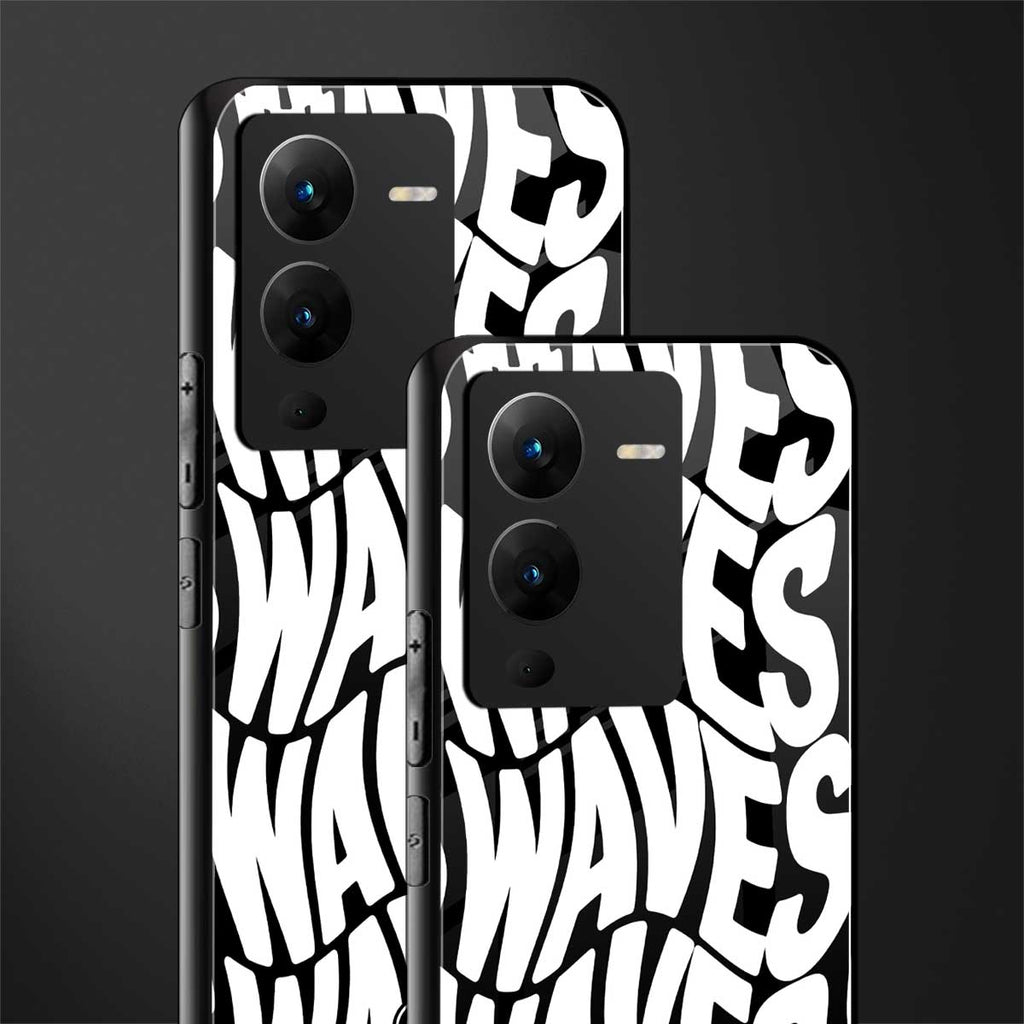 waves back phone cover | glass case for vivo v25 pro 5g