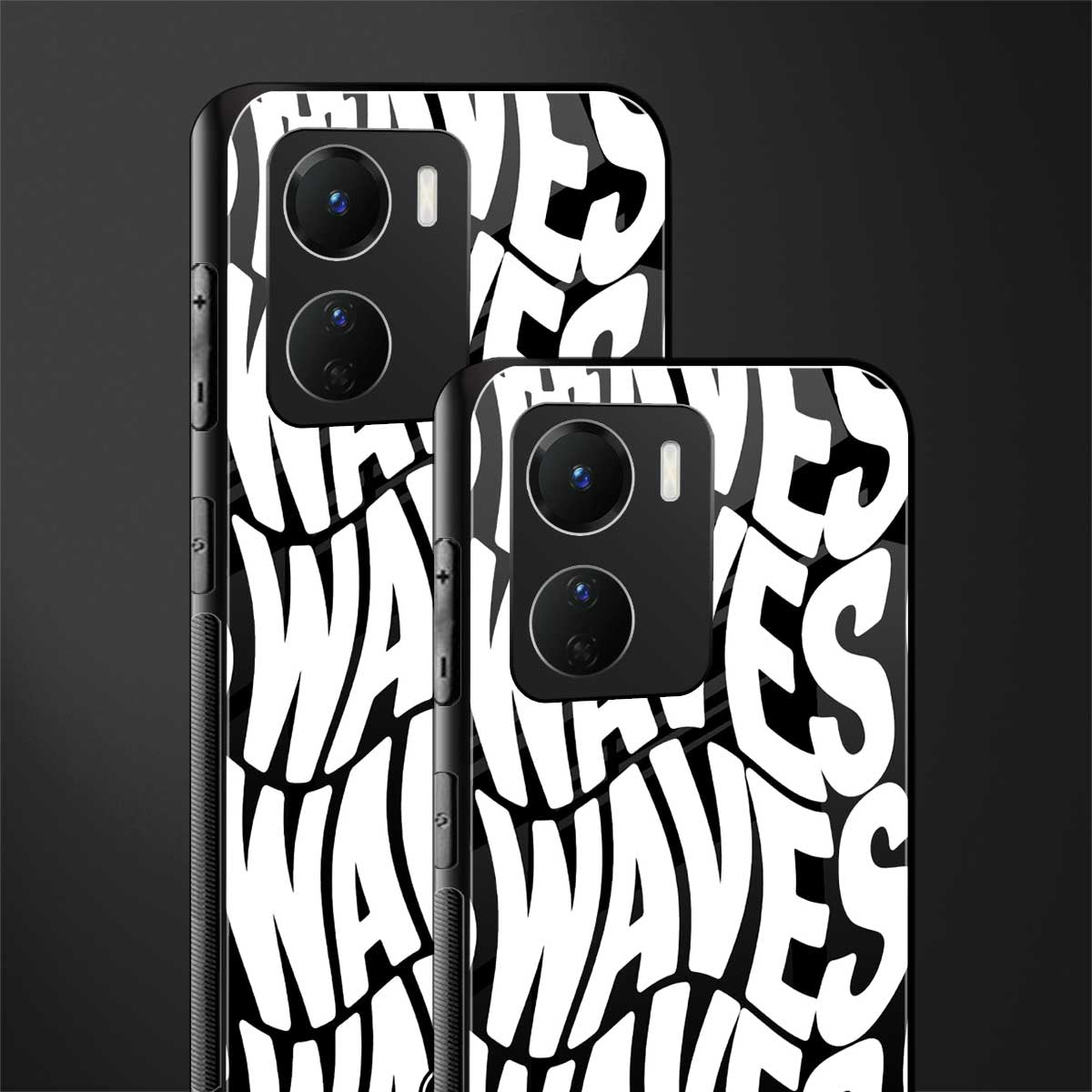 waves back phone cover | glass case for vivo y16