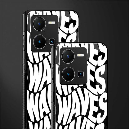 waves back phone cover | glass case for vivo y35 4g