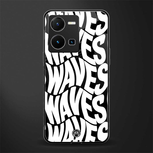 waves back phone cover | glass case for vivo y35 4g