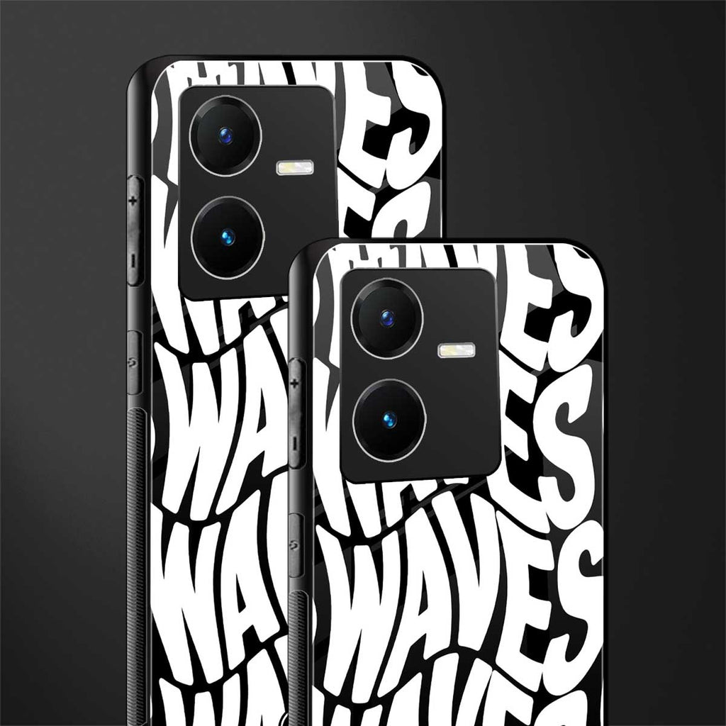 waves back phone cover | glass case for vivo y22