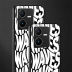 waves back phone cover | glass case for vivo y22