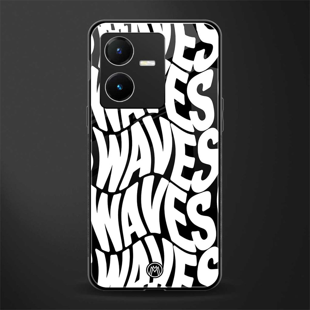 waves back phone cover | glass case for vivo y22