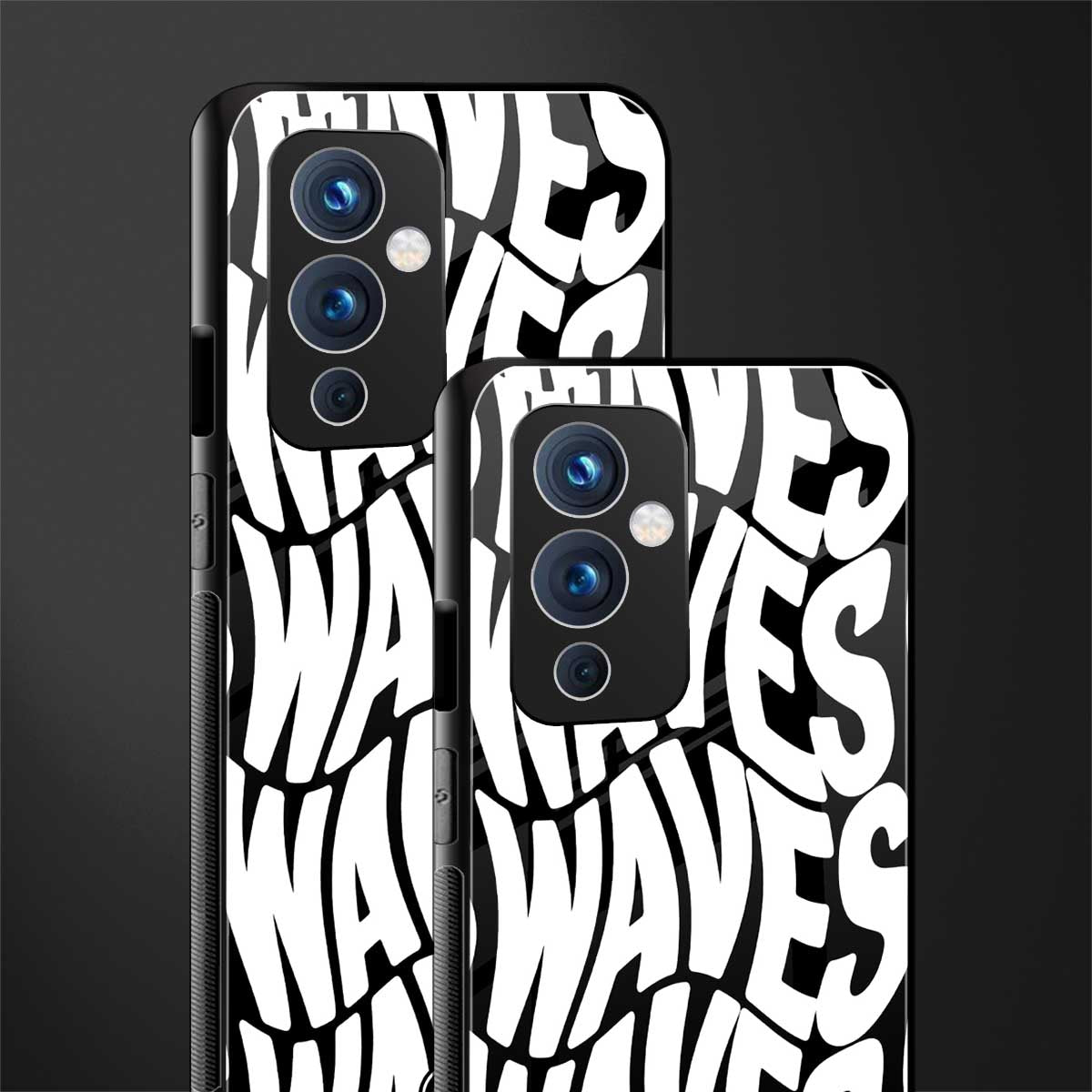 waves back phone cover | glass case for oneplus 9