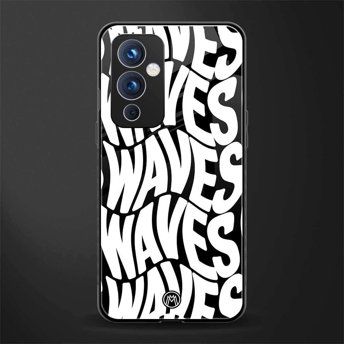 waves back phone cover | glass case for oneplus 9