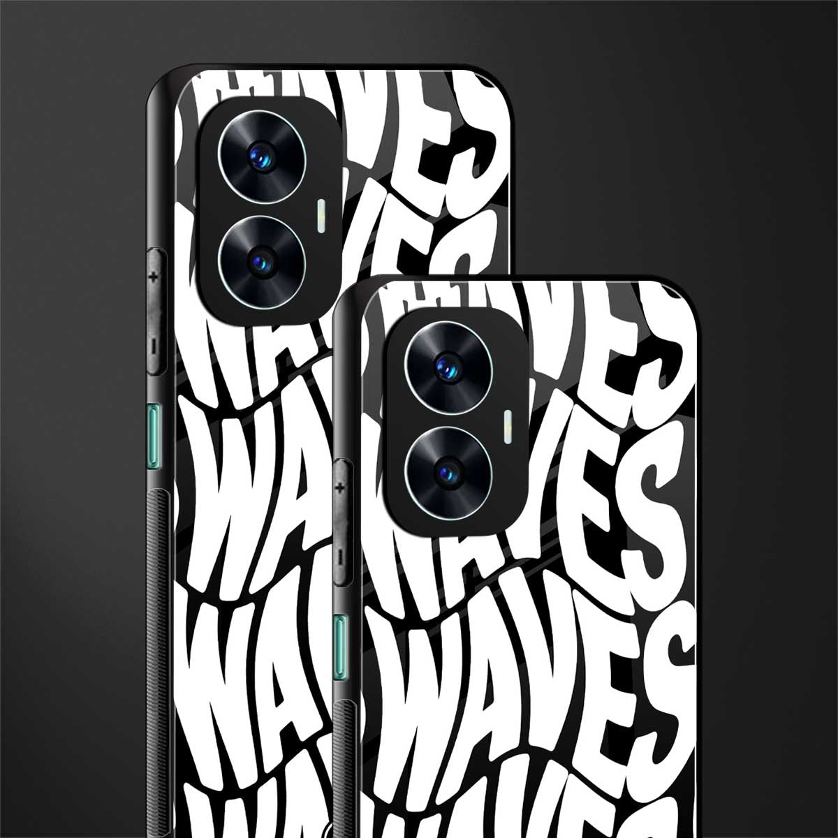 waves back phone cover | glass case for realme c55