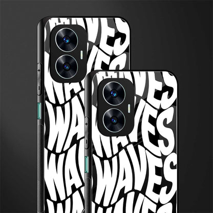 waves back phone cover | glass case for realme c55
