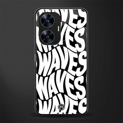 waves back phone cover | glass case for realme c55