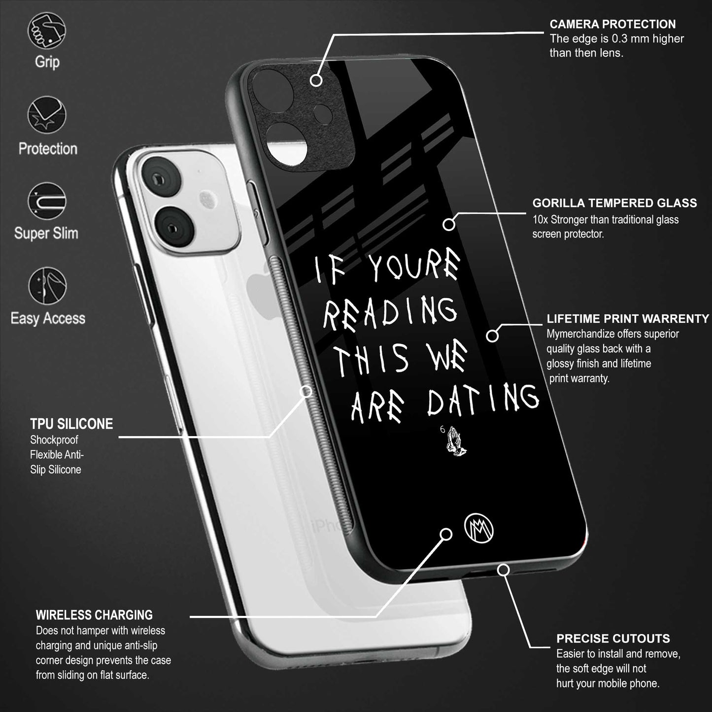 we are dating back phone cover | glass case for redmi note 11 pro plus 4g/5g