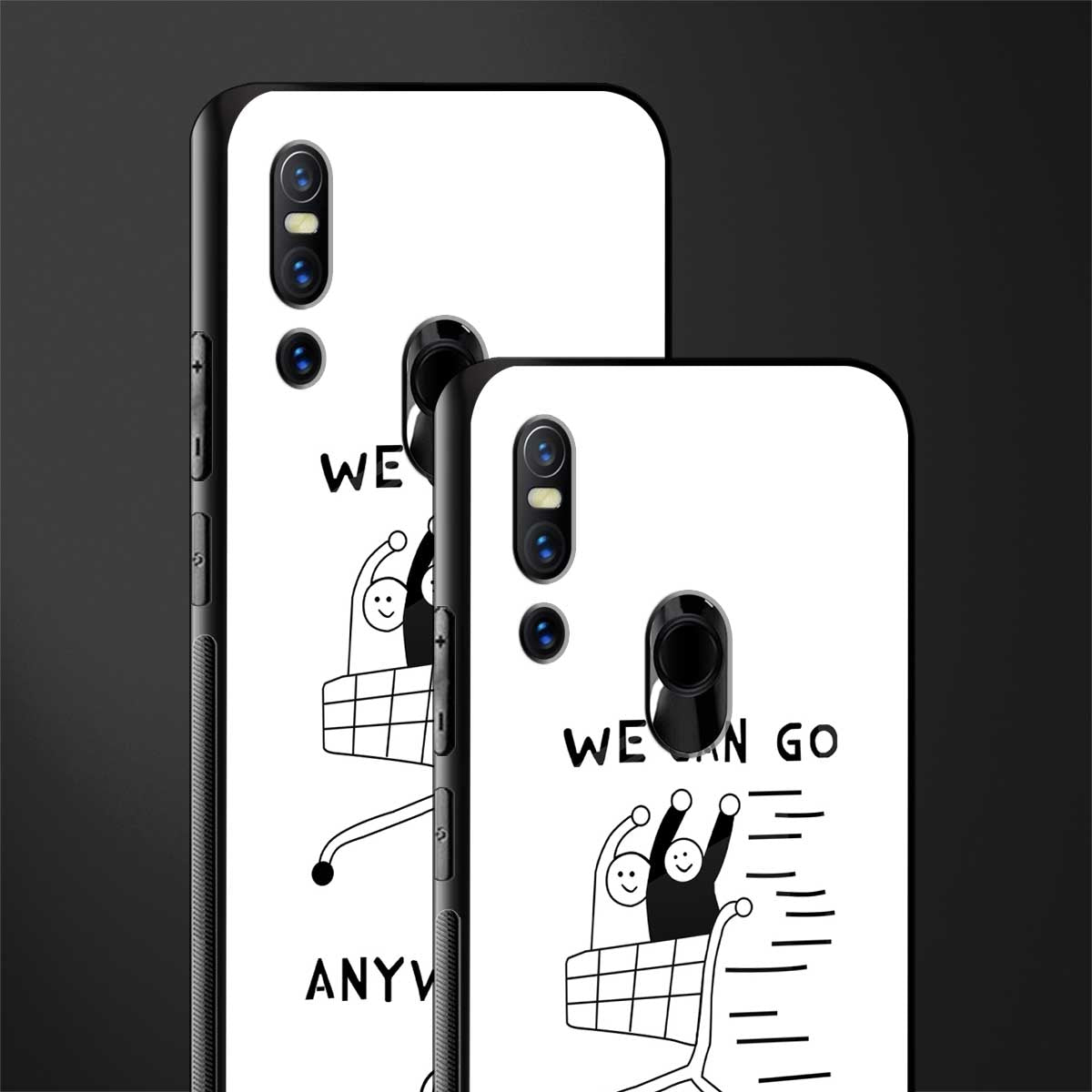we can go anywhere glass case for vivo v15 image-2