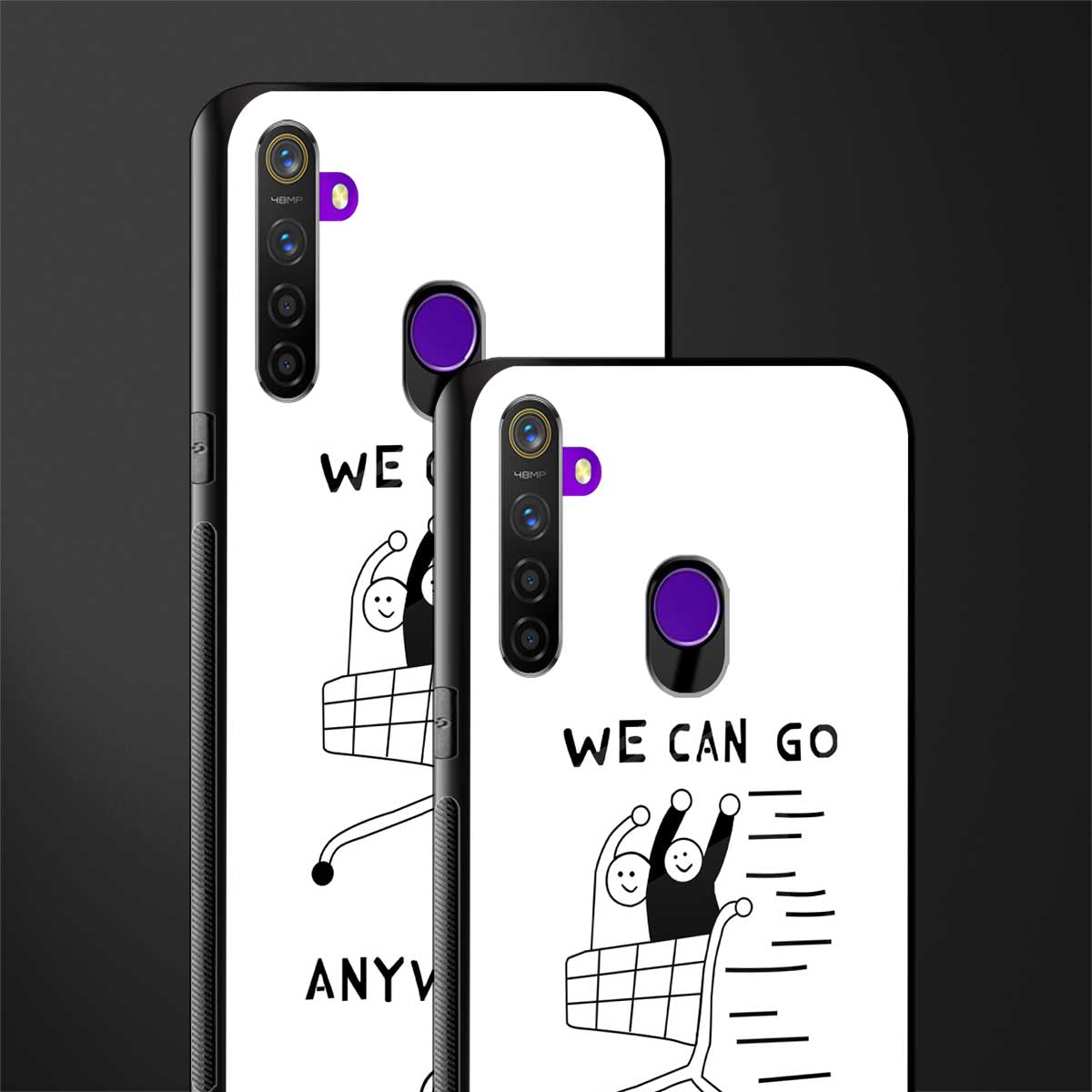 we can go anywhere glass case for realme 5 image-2