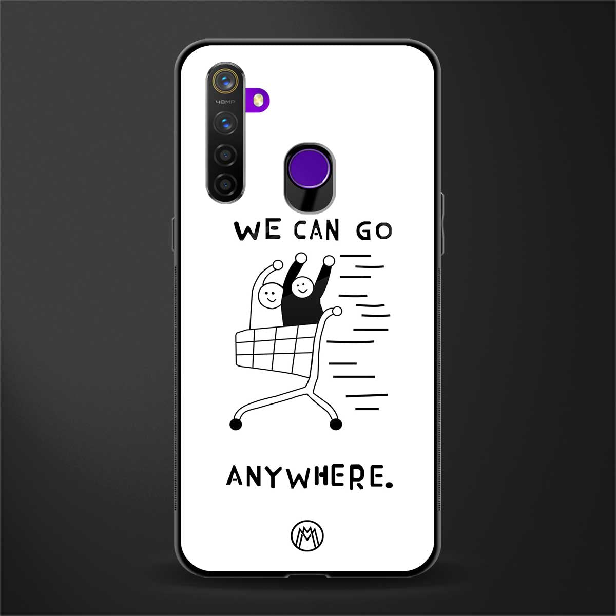 we can go anywhere glass case for realme 5i image