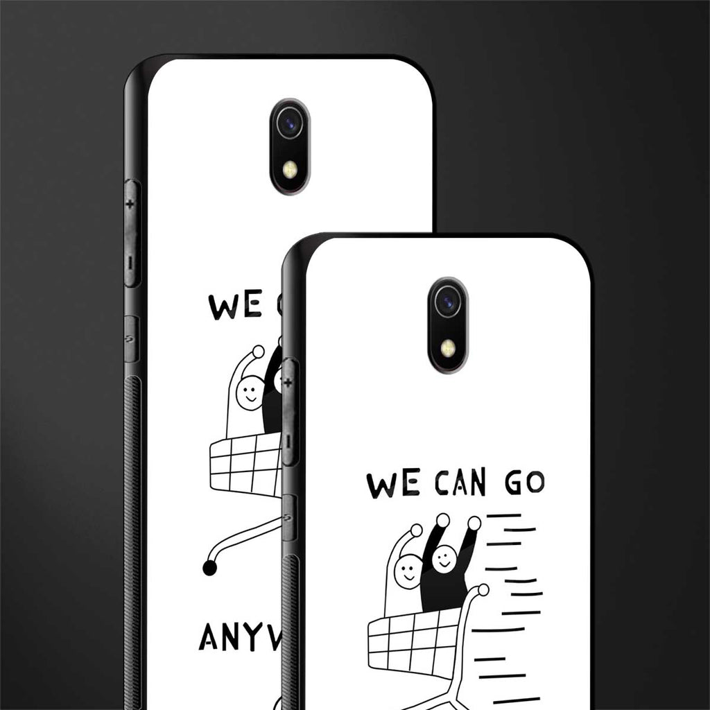 we can go anywhere glass case for redmi 8a image-2