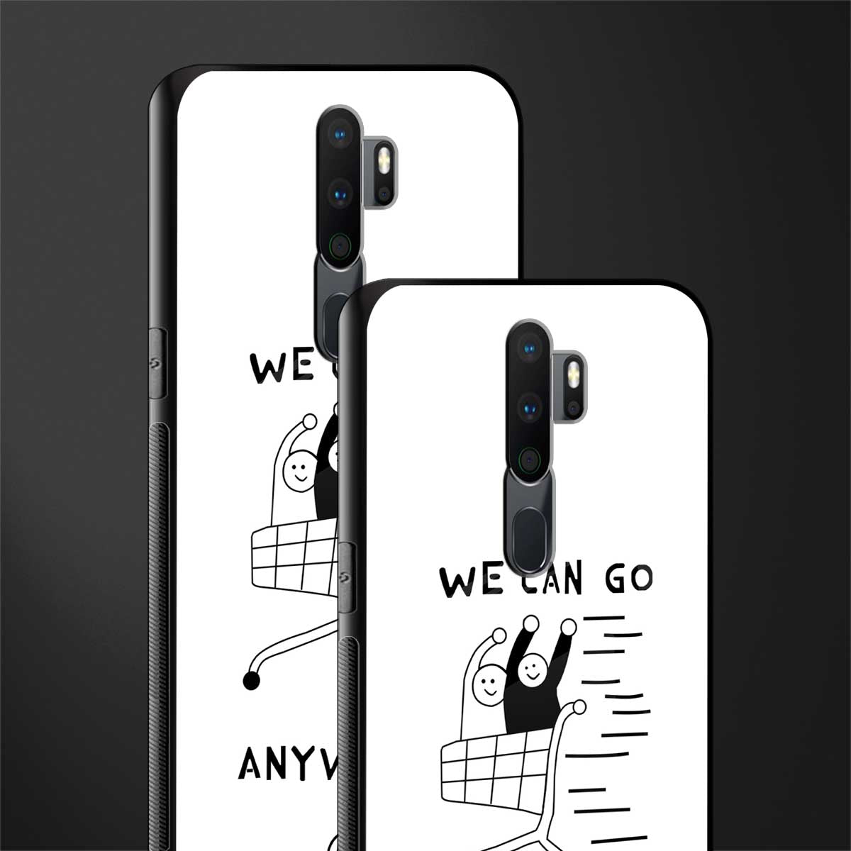 we can go anywhere glass case for oppo a5 2020 image-2