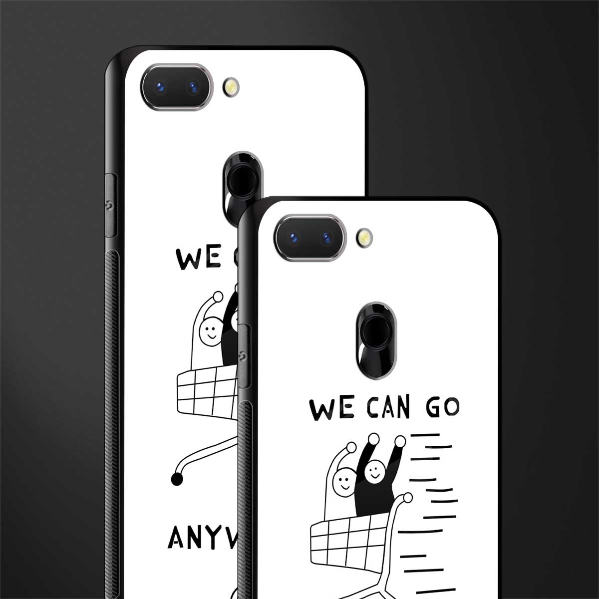 we can go anywhere glass case for oppo a5 image-2