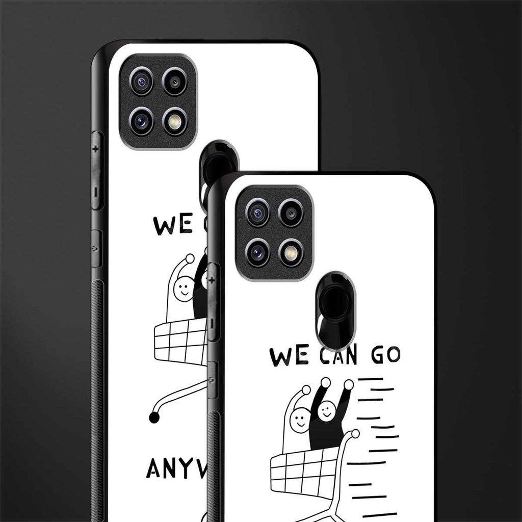 we can go anywhere glass case for oppo a15 image-2