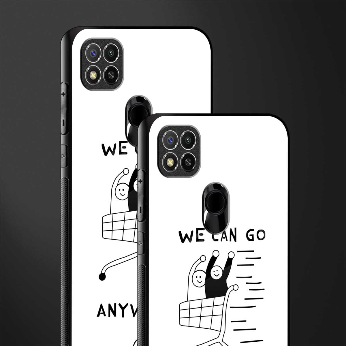 we can go anywhere glass case for redmi 9c image-2
